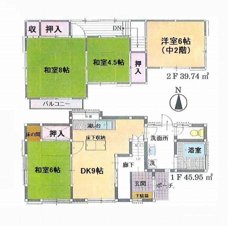 Floor plan. 9.8 million yen, 4LDK, Land area 100.02 sq m , Building area 85.69 sq m
