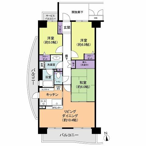 Floor plan. 3LDK, Price 11.7 million yen, Footprint 67.2 sq m , Balcony area 16.53 sq m