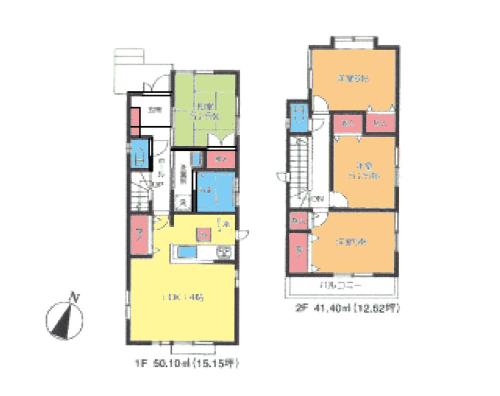 Floor plan. (Building 2), Price 29,800,000 yen, 4LDK, Land area 109.05 sq m , Building area 91.5 sq m