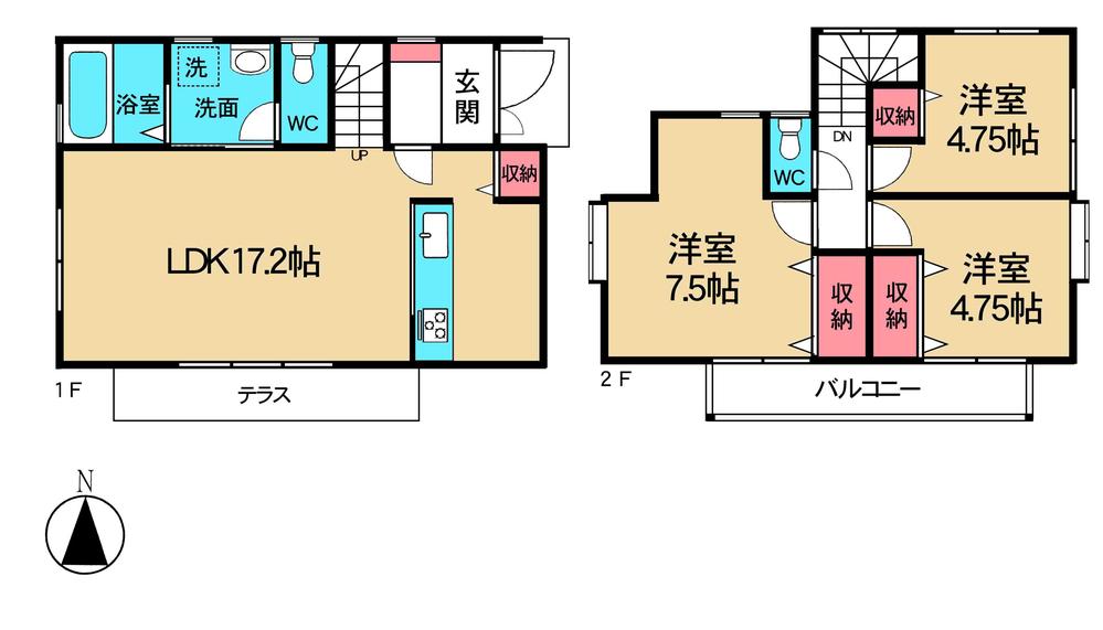 Floor plan. 17.8 million yen, 3LDK, Land area 100.05 sq m , Building area 80 sq m floor plan