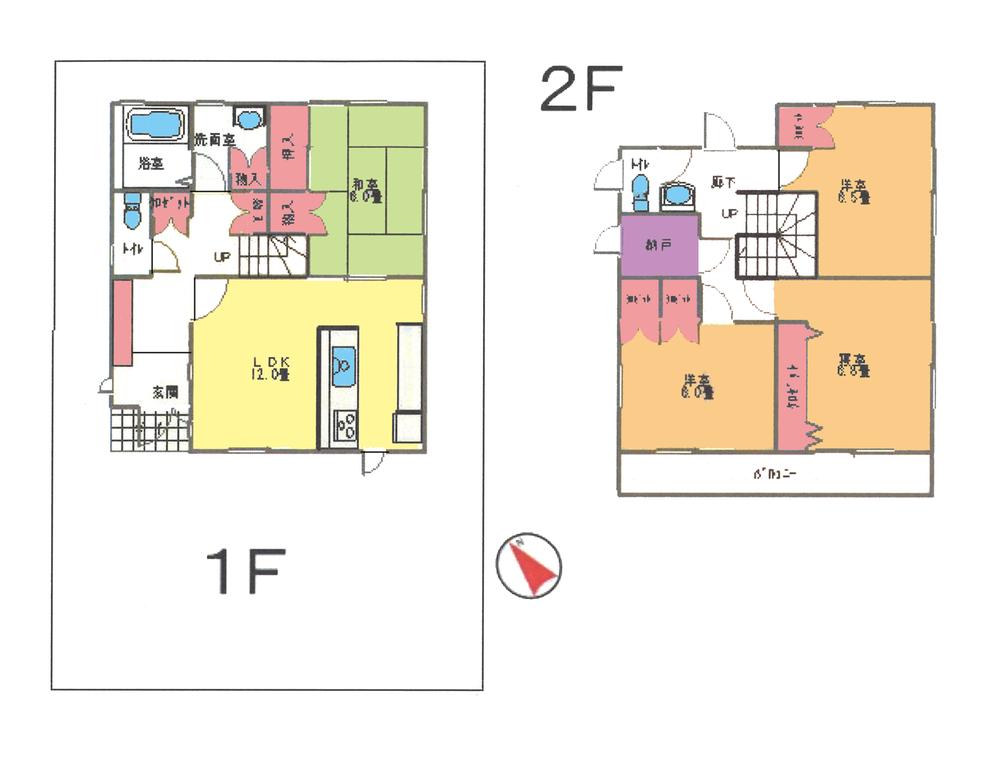 Floor plan. (B Building), Price 28,300,000 yen, 4LDK, Land area 132.29 sq m , Building area 101.02 sq m