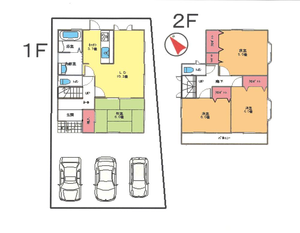 Floor plan. (C Building), Price 28.8 million yen, 4LDK, Land area 142.35 sq m , Building area 97.71 sq m