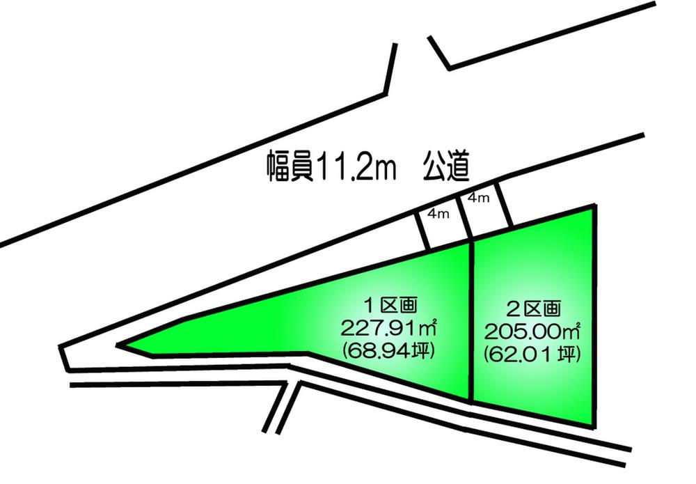 Compartment figure. Land price 11.8 million yen, Land area 205 sq m