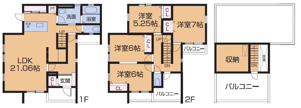 Floor plan. 42,800,000 yen, 4LDK, Land area 101 sq m , Building area 141 sq m