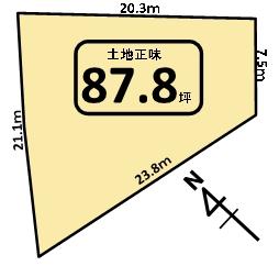 Compartment figure. Land price 25,800,000 yen, Land area 290.42 sq m land 87 square meters, You can architecture in your favorite House manufacturer. 