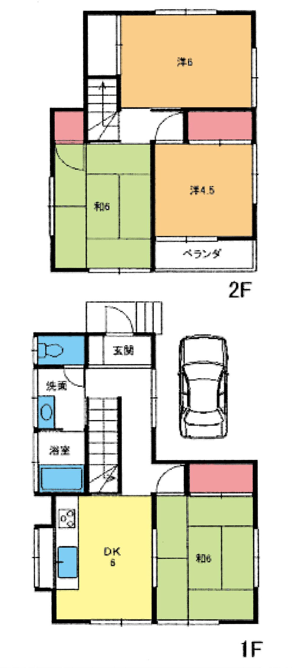 Floor plan. 11.4 million yen, 4DK, Land area 90.39 sq m , Building area 71.6 sq m floor plan