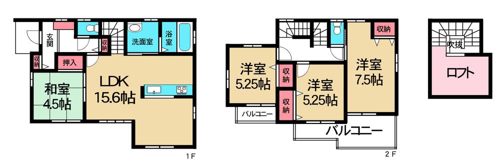 Floor plan. 33,500,000 yen, 4LDK, Land area 124.27 sq m , Building area 92.25 sq m
