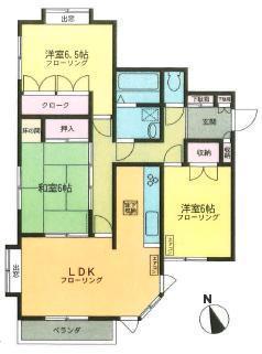 Floor plan. 3LDK, Price 8.5 million yen, Occupied area 74.23 sq m , Balcony area 2.49 sq m