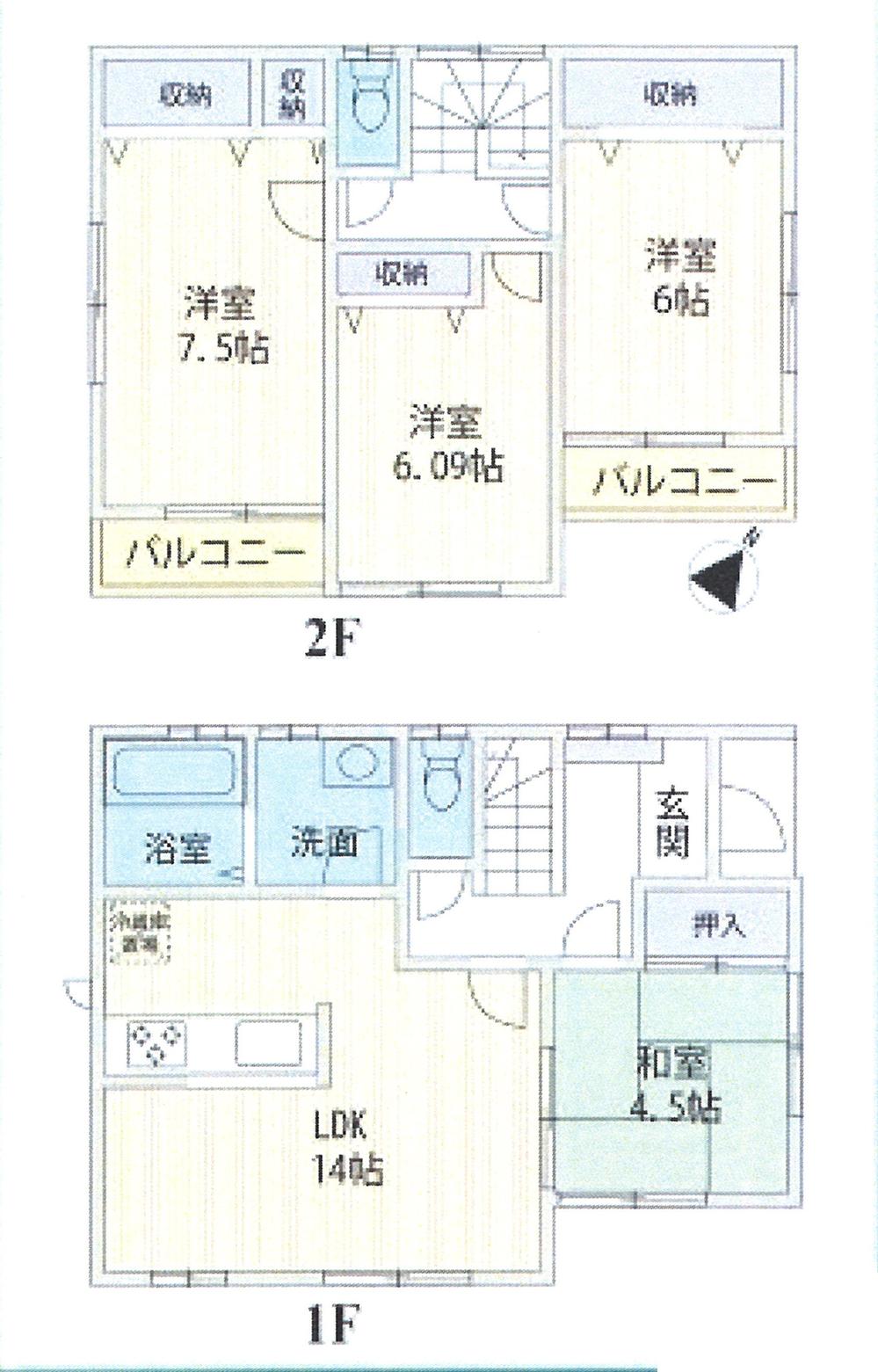 Floor plan. 20.8 million yen, 4LDK, Land area 120.07 sq m , Building area 92.73 sq m
