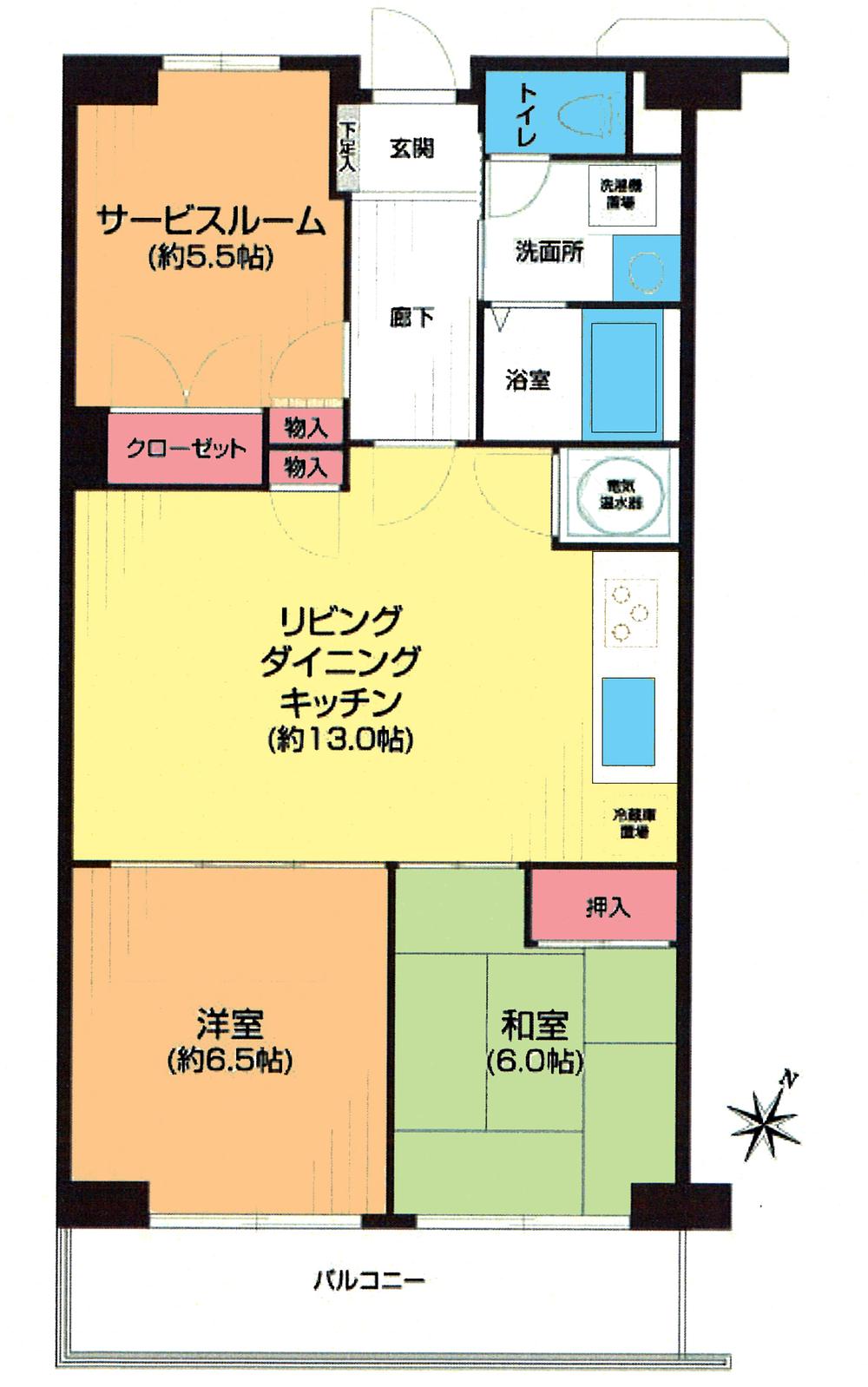 Floor plan. 3LDK, Price 10.8 million yen, Occupied area 71.61 sq m , Balcony area 8.4 sq m floor plan