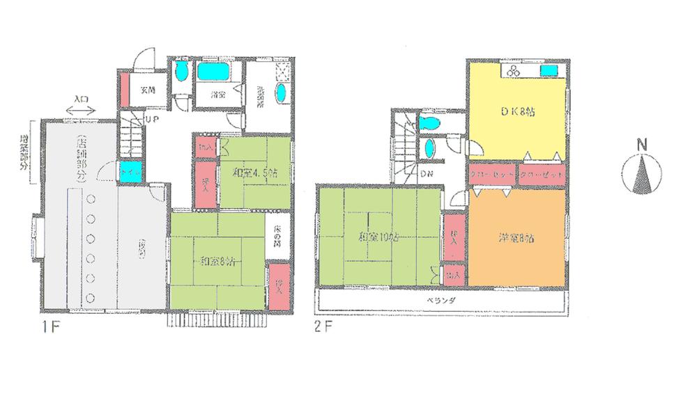 Floor plan. 12.8 million yen, 4DK, Land area 134.33 sq m , Building area 126.69 sq m floor plan