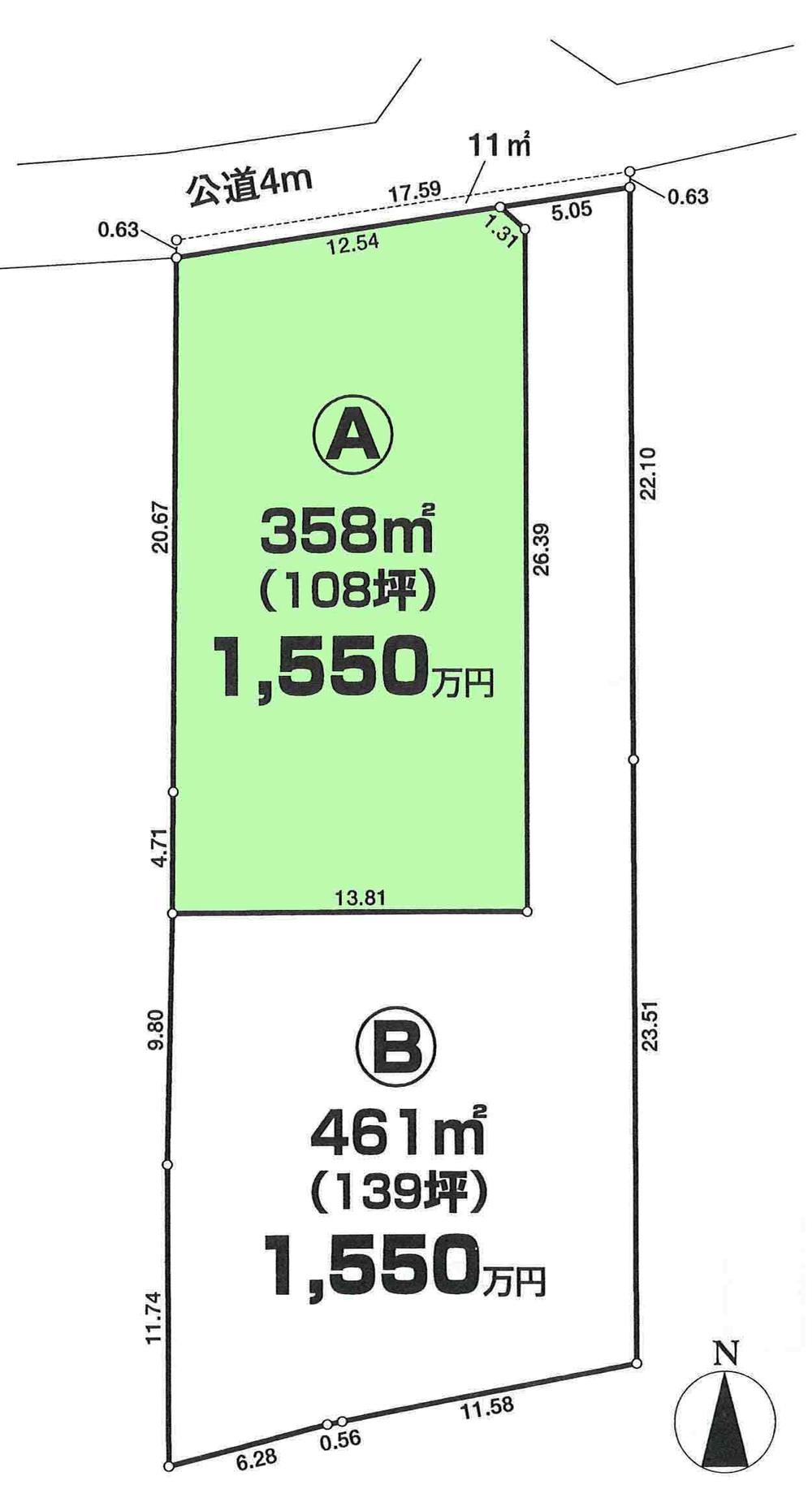 Compartment figure. Land price 15 million yen, Land area 358 sq m