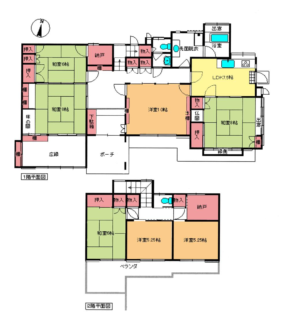 Floor plan. 55 million yen, 7LDK + 2S (storeroom), Land area 394.13 sq m , Building area 164.88 sq m floor plan