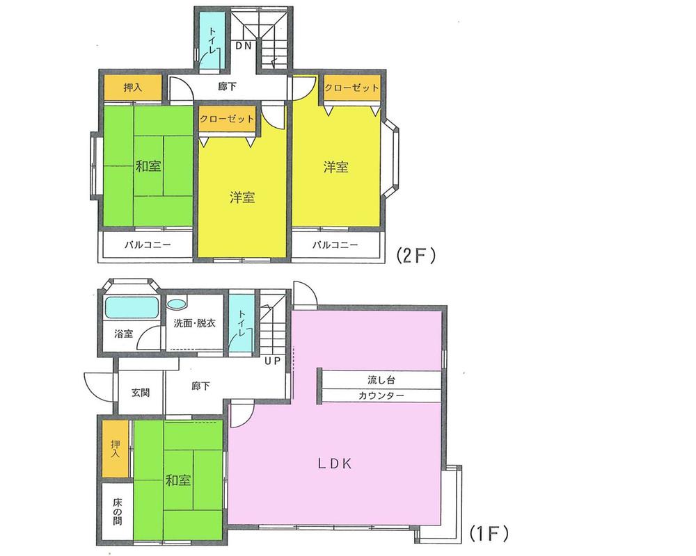 Floor plan. 20.8 million yen, 4LDK, Land area 132.35 sq m , Building area 105.98 sq m