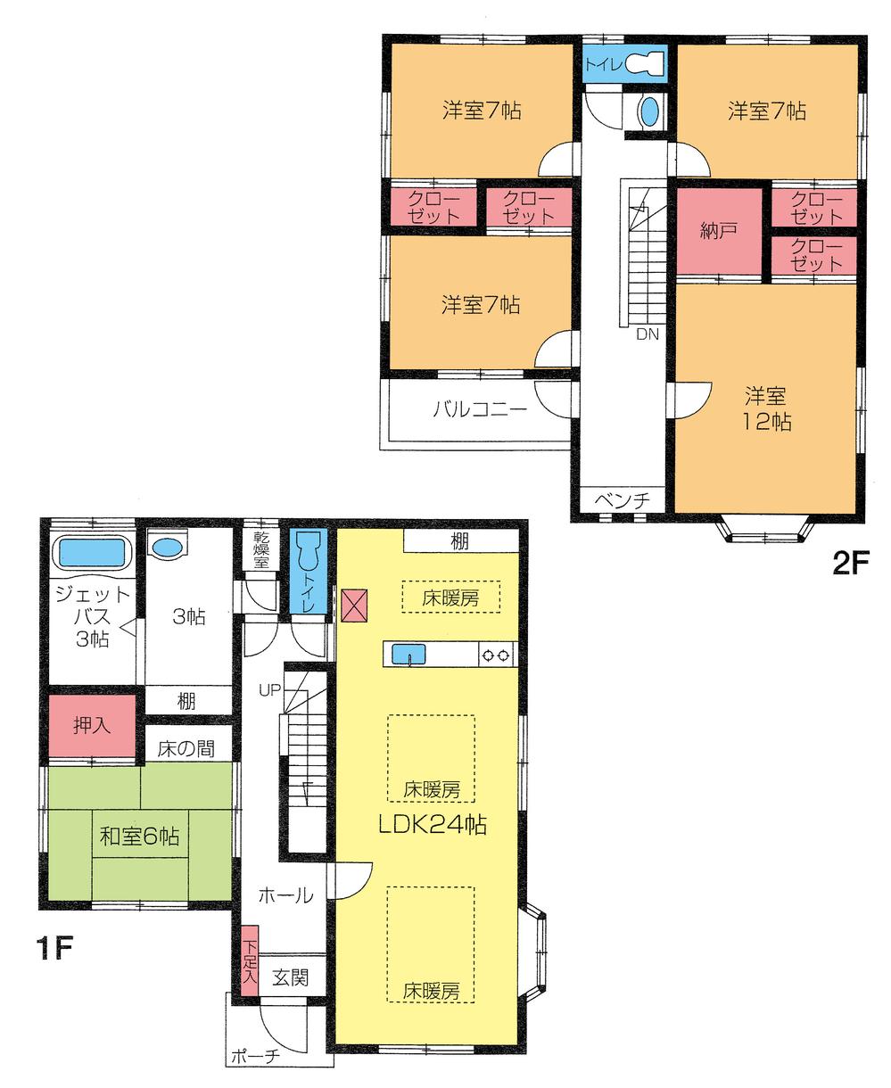 Floor plan. 35,800,000 yen, 5LDK, Land area 385 sq m , Building area 174 sq m floor plan