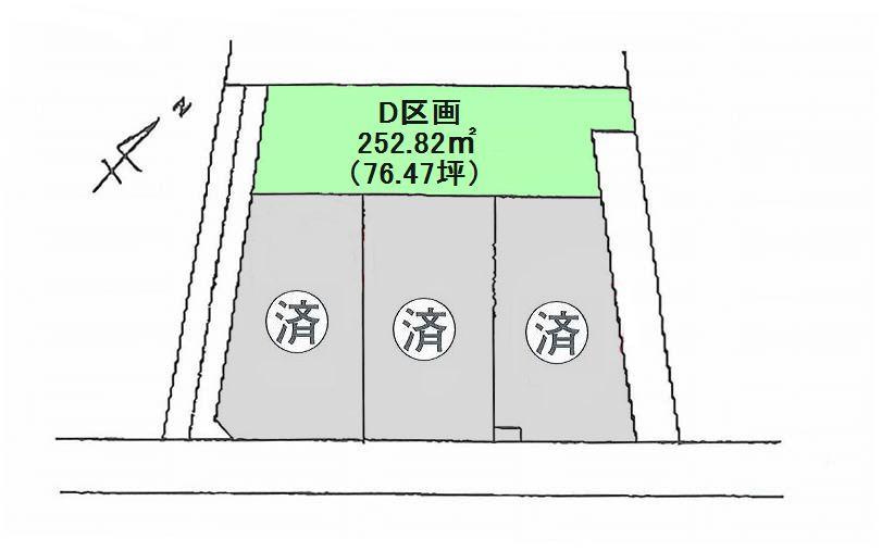 Compartment figure. Land price 12.8 million yen, Land area 252.82 sq m