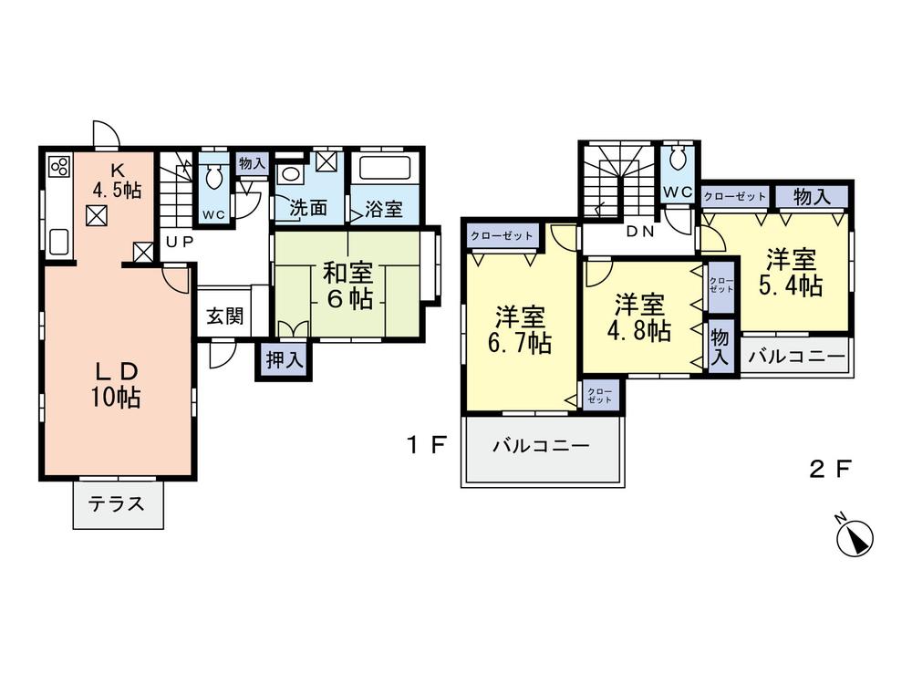 Floor plan. 19.9 million yen, 4LDK, Land area 120.11 sq m , Building area 96.05 sq m