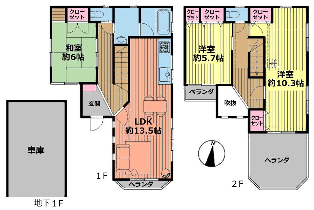 Floor plan. 22,800,000 yen, 3LDK, Land area 110.87 sq m , Building area 112.96 sq m