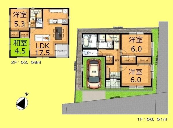 Floor plan. 31,800,000 yen, 4LDK, Land area 80.86 sq m , Building area 103.09 sq m