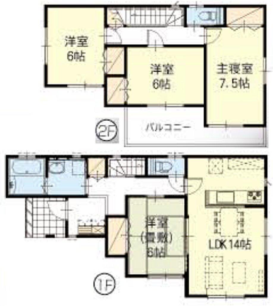 Floor plan. (3 Building), Price 20.4 million yen, 4LDK, Land area 209.9 sq m , Building area 99.36 sq m