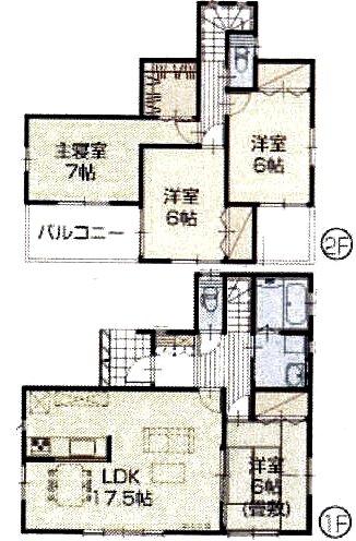 Floor plan. (1 Building), Price 24.4 million yen, 4LDK, Land area 200.15 sq m , Building area 101.84 sq m