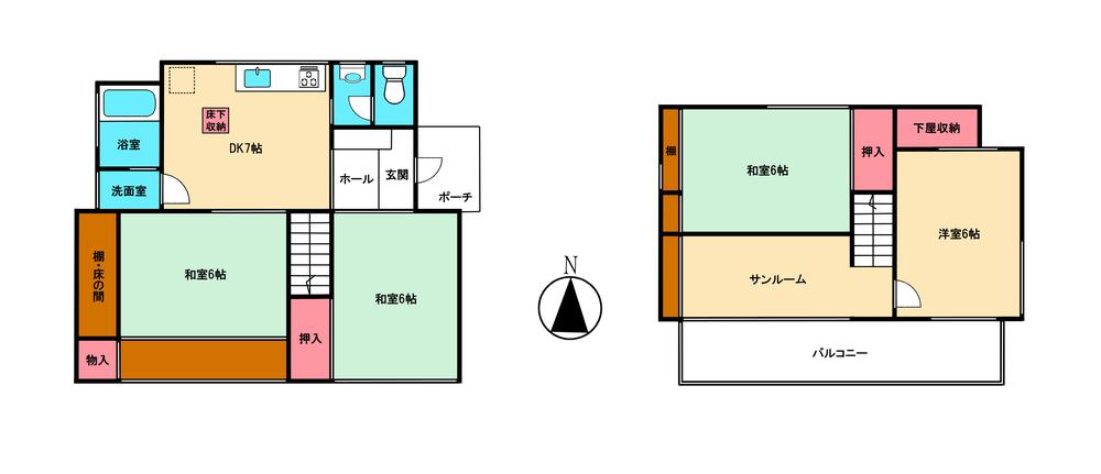 Floor plan. 25 million yen, 4DK, Land area 142.94 sq m , Building area 85.4 sq m