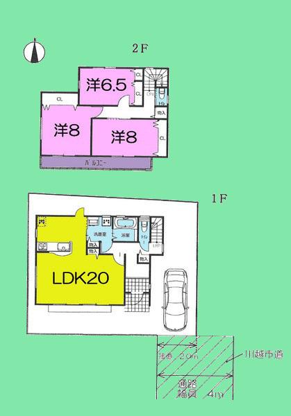 Floor plan. 23.8 million yen, 3LDK, Land area 115.78 sq m , Building area 103.68 sq m