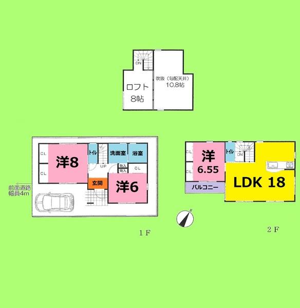 Floor plan. 23.8 million yen, 3LDK, Land area 78 sq m , Building area 89.55 sq m
