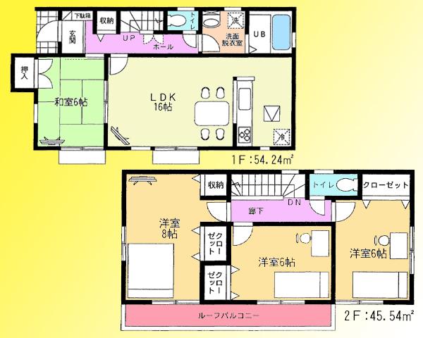 Floor plan. 28,900,000 yen, 4LDK, Land area 132.01 sq m , Building area 99.78 sq m