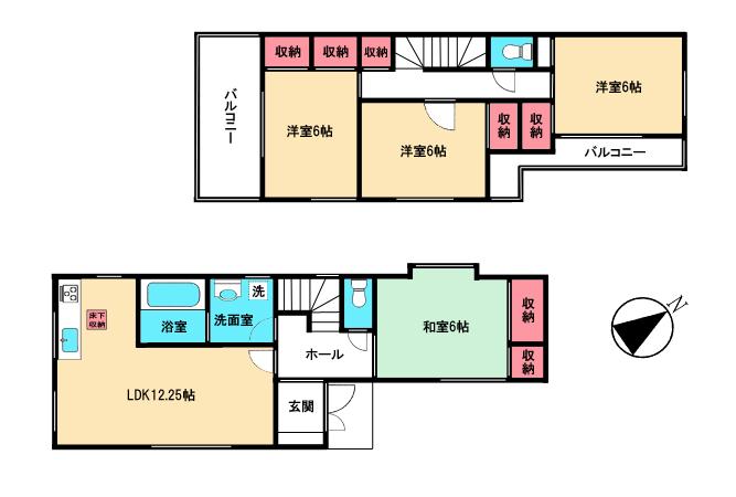 Floor plan. 18.6 million yen, 4LDK, Land area 104.85 sq m , Building area 93.98 sq m