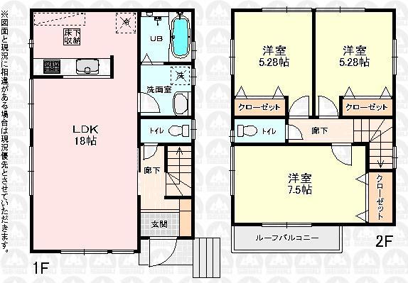 Floor plan. 22,800,000 yen, 3LDK, Land area 103.92 sq m , Building area 83.62 sq m floor plan