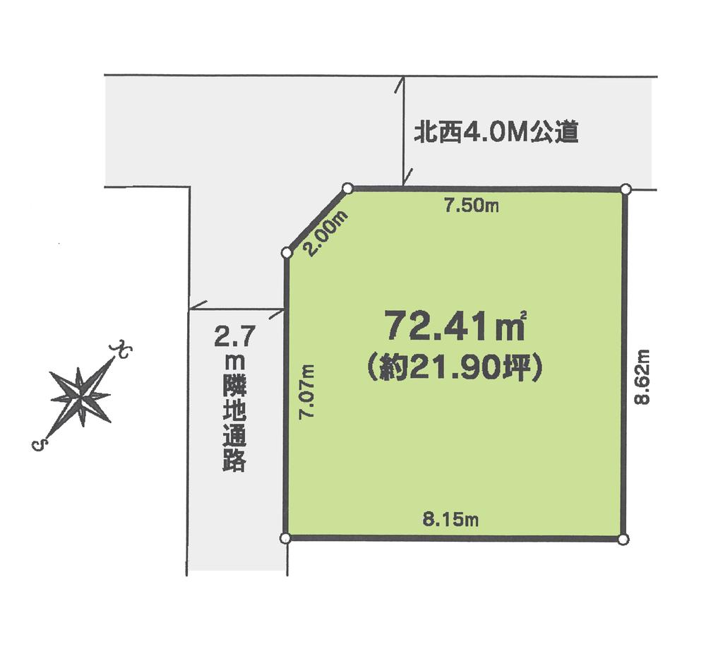 Compartment figure. Land price 7.9 million yen, Land area 72.41 sq m compartment view