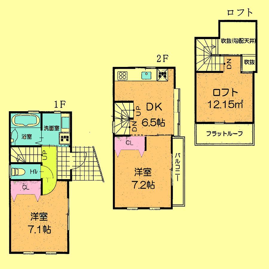 Floor plan. 17.8 million yen, 2DK, Land area 50.42 sq m , Building area 50.38 sq m located view in addition to this, It will be provided by the hope of design books, such as layout. 