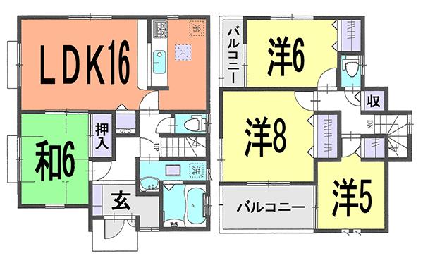 Floor plan. 27,800,000 yen, 4LDK, Land area 139.12 sq m , Building area 98.54 sq m
