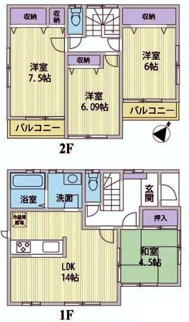 Floor plan. 20.8 million yen, 4LDK, Land area 120.07 sq m , Building area 92.73 sq m