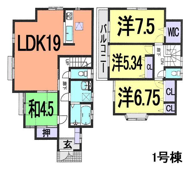 Floor plan. 34,800,000 yen, 4LDK, Land area 155.3 sq m , Building area 103.5 sq m