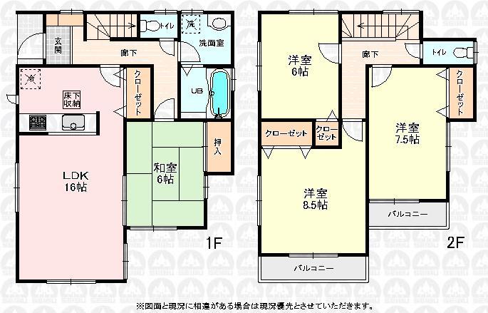 Floor plan. 20.8 million yen, 4LDK, Land area 126.83 sq m , Building area 102.87 sq m