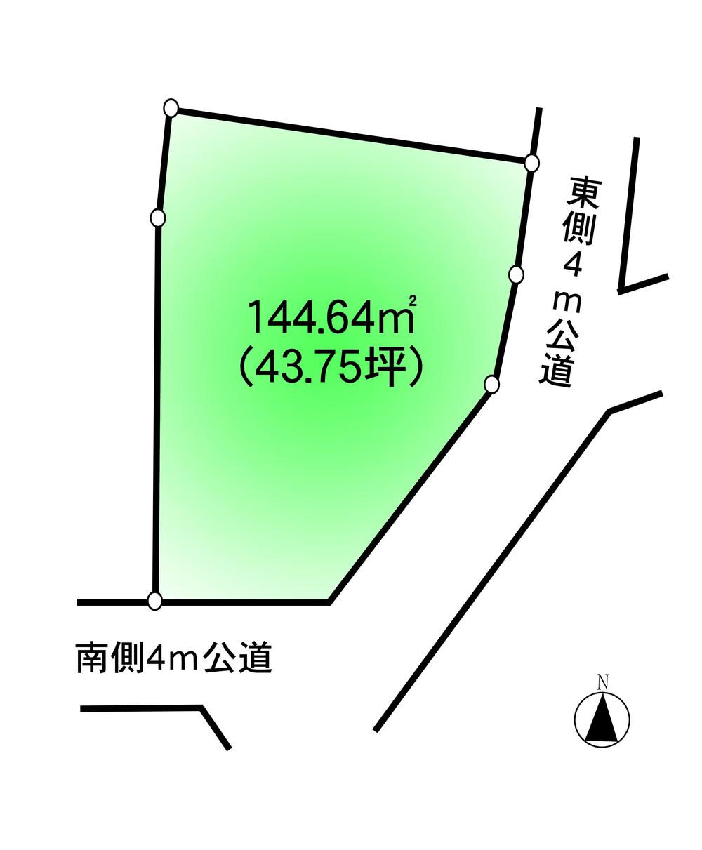 Compartment figure. Land price 22,800,000 yen, Land area 144.64 sq m