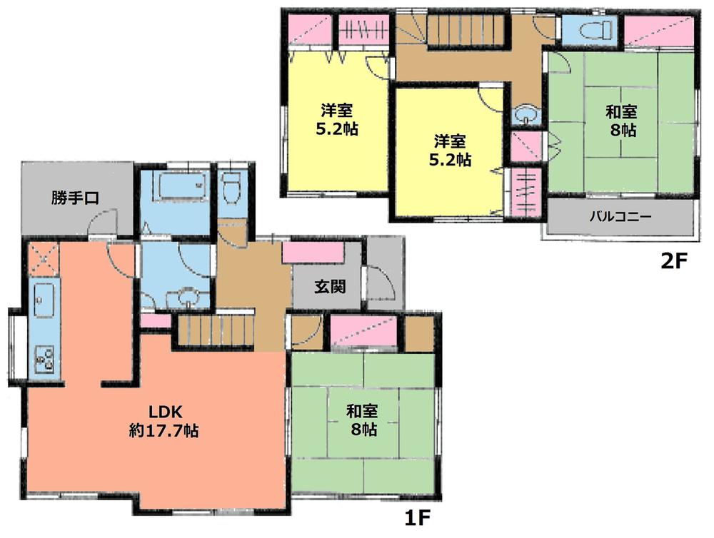 Floor plan. 27,800,000 yen, 4LDK, Land area 173.3 sq m , Building area 108.47 sq m