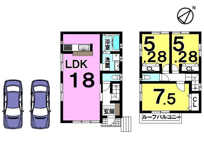 Floor plan. 23.8 million yen, 3LDK, Land area 103.92 sq m , Building area 83.62 sq m