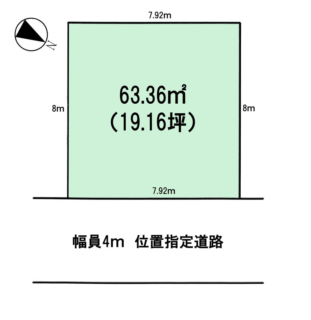Compartment figure. Land price 3.99 million yen, Land area 63.36 sq m