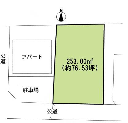 Compartment figure. Land price 39,800,000 yen, Land area 253 sq m compartment view