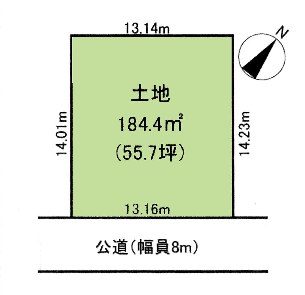Compartment figure. Land price 17.8 million yen, Land area 184.41 sq m compartment view
