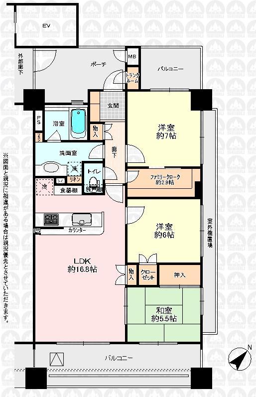 Floor plan. 3LDK, Price 23.8 million yen, Occupied area 80.23 sq m , Balcony area 15.96 sq m