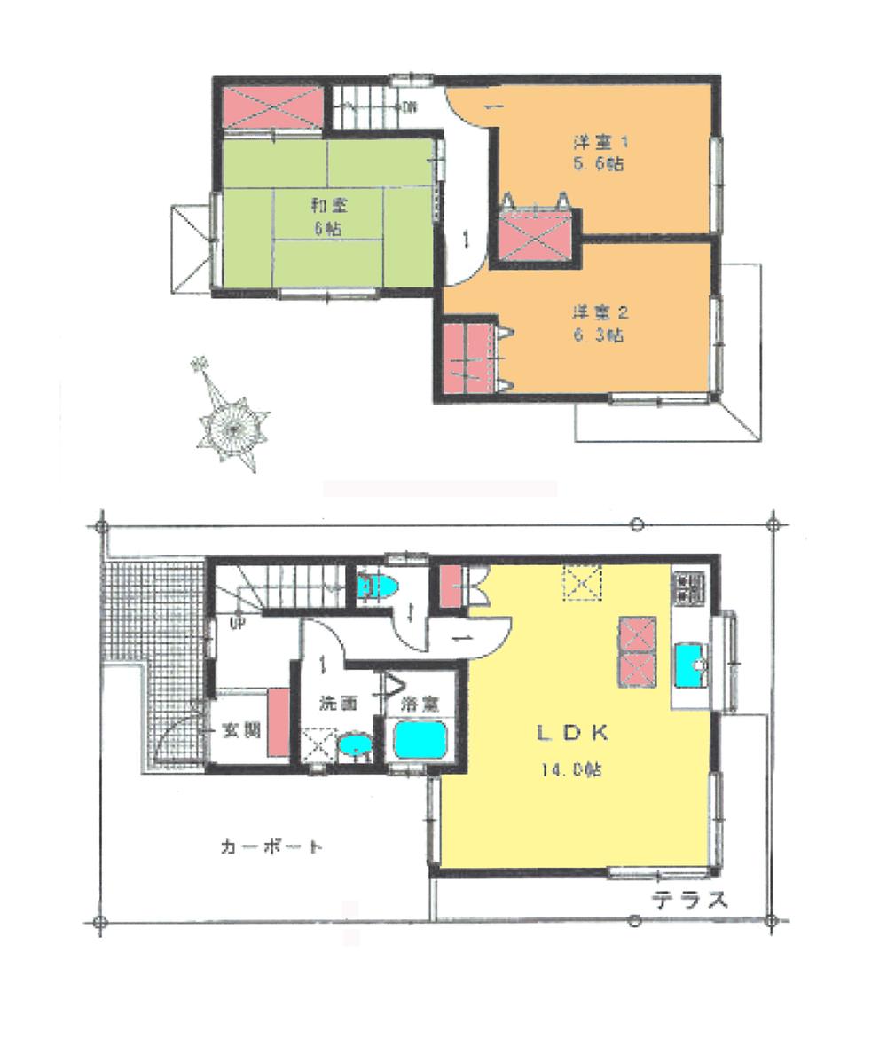 Floor plan. 16.8 million yen, 3LDK, Land area 75.14 sq m , Building area 76.18 sq m floor plan