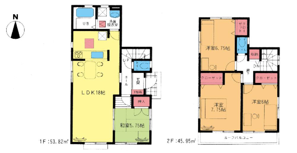 Floor plan. 26,800,000 yen, 4LDK, Land area 133.28 sq m , Building area 99.77 sq m floor plan