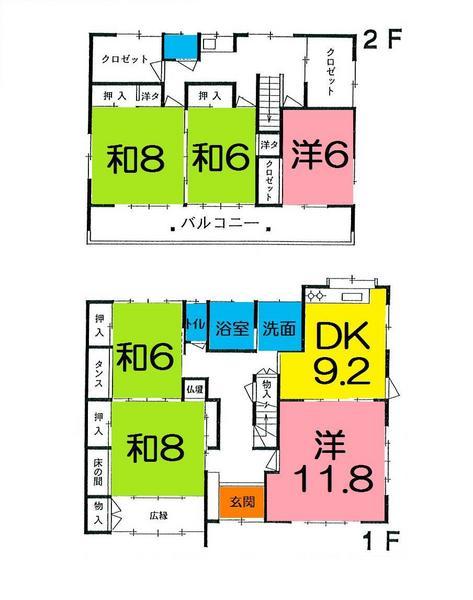 Floor plan. 32,800,000 yen, 6DK, Land area 385.76 sq m , Building area 160.92 sq m