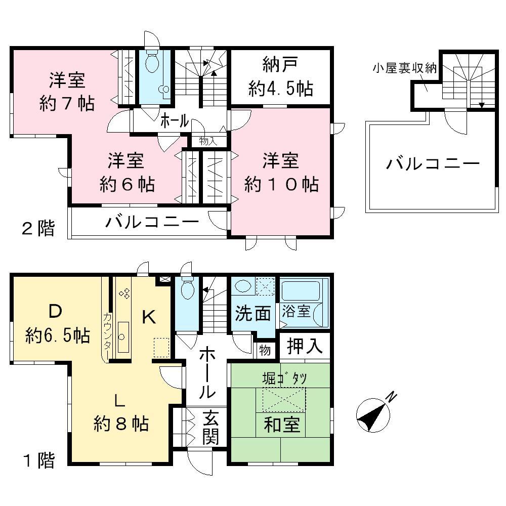 Floor plan. 30,800,000 yen, 3LDK + S (storeroom), Land area 116.55 sq m , Building area 124.63 sq m