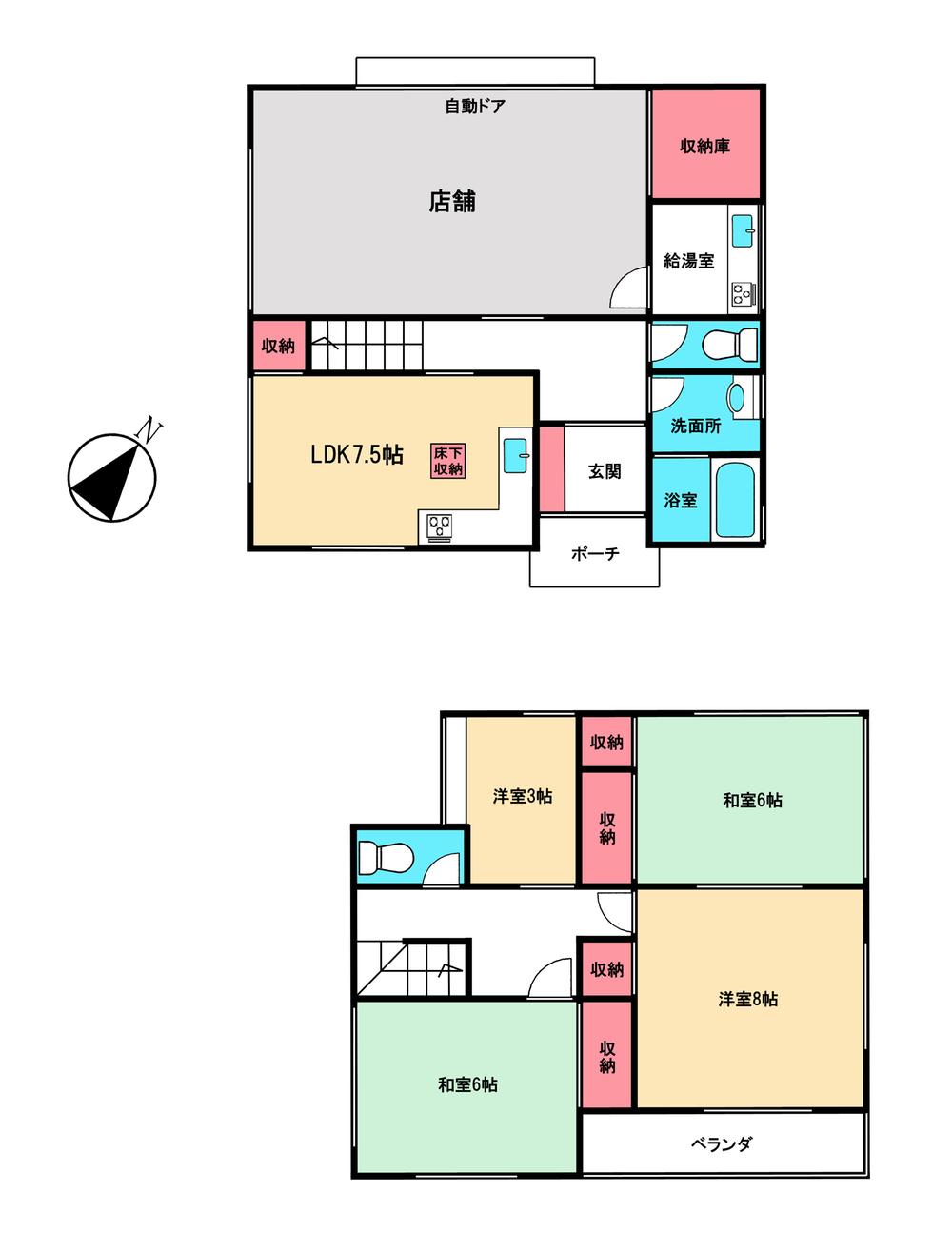 Floor plan. 21,800,000 yen, 4LDK, Land area 111.55 sq m , Building area 110.96 sq m