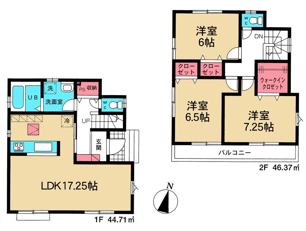 Floor plan. 28.6 million yen, 3LDK, Land area 89.74 sq m , Building area 91.08 sq m